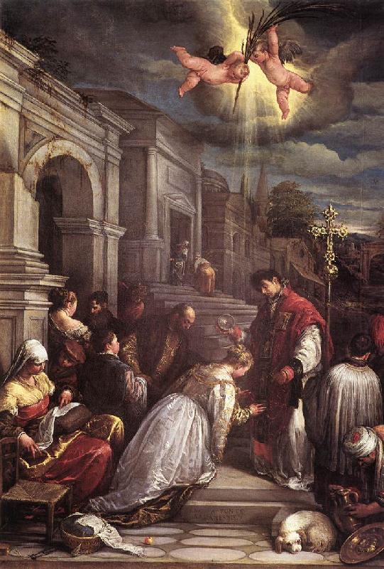 BASSANO, Jacopo St Valentine Baptizing St Lucilla  fgh oil painting picture